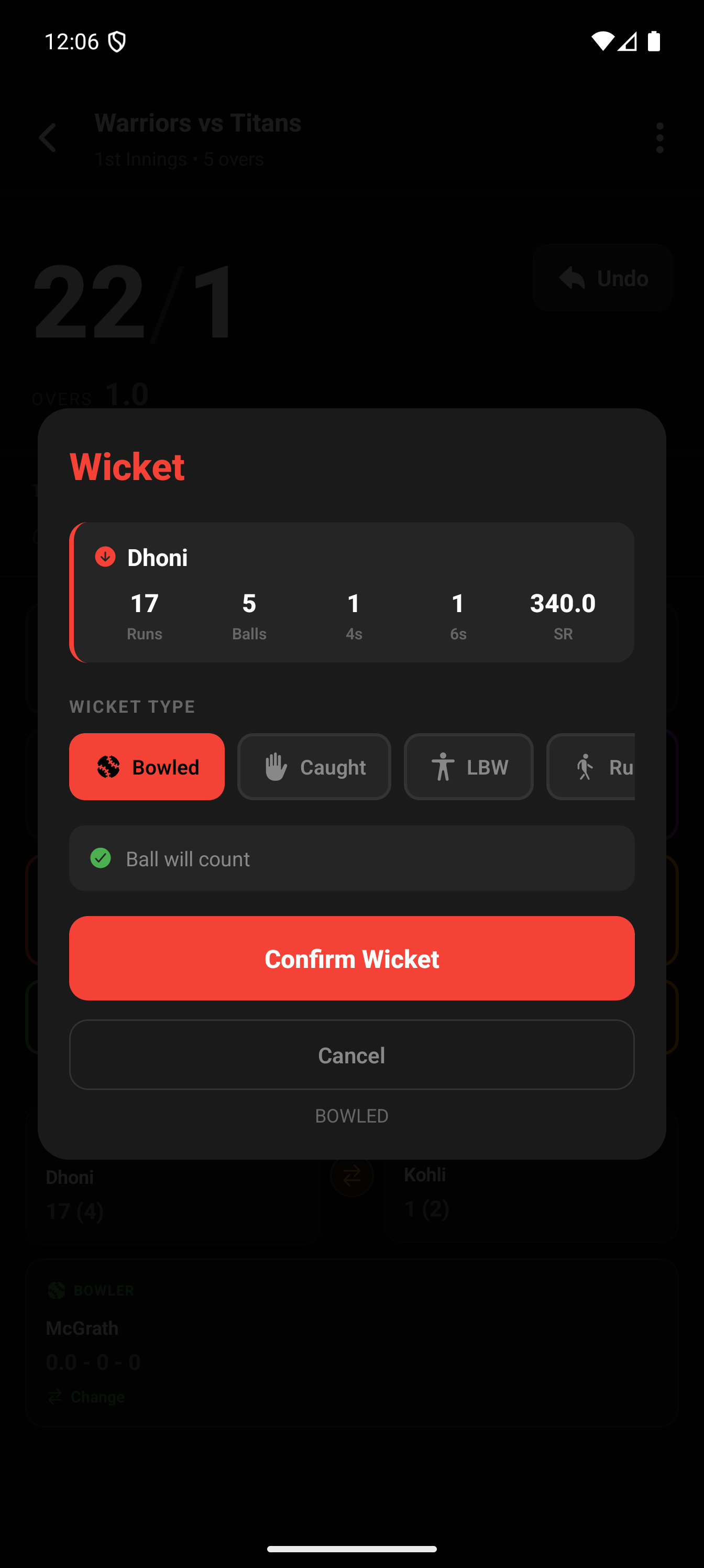 Wicket Modal