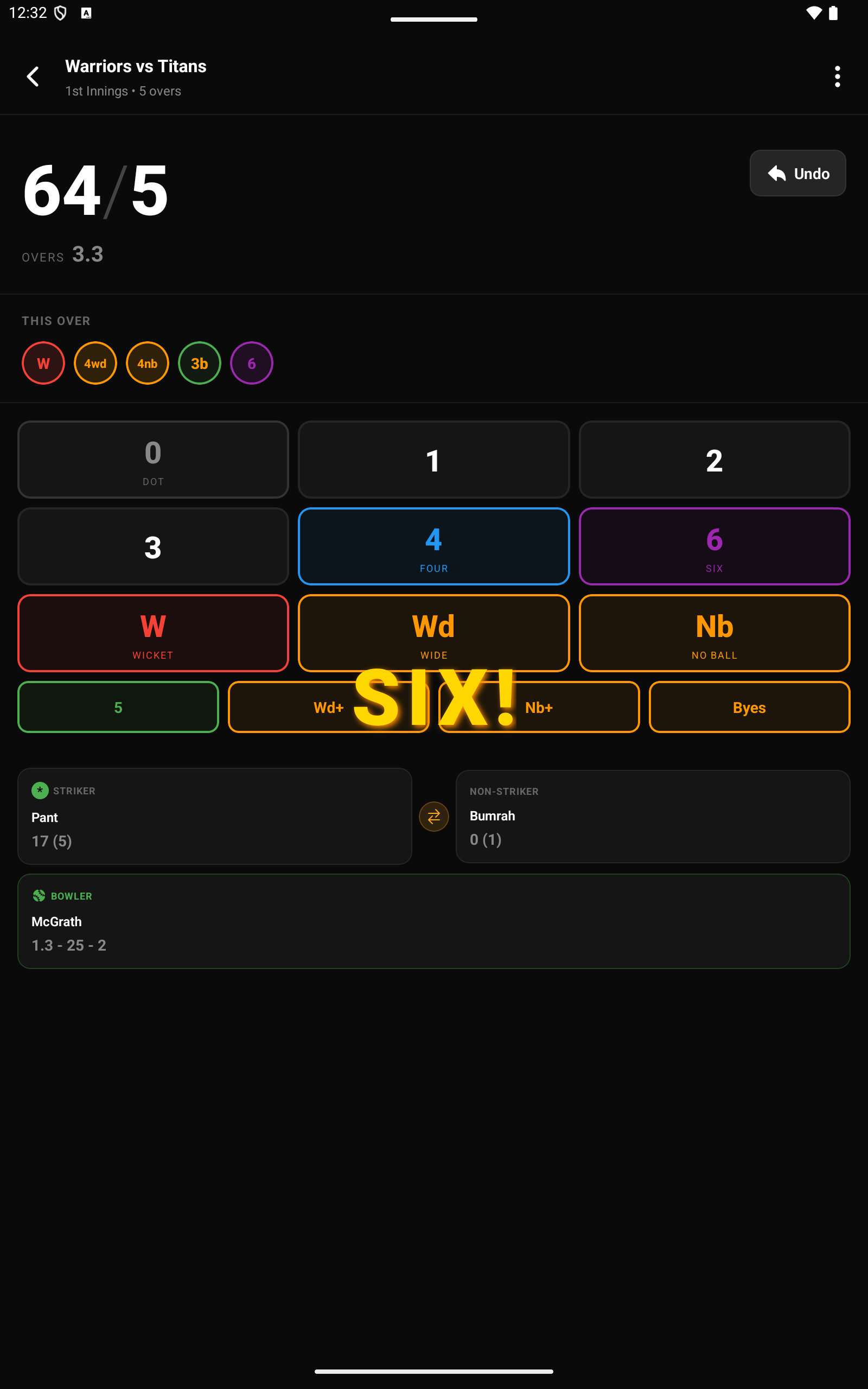 Tablet Mid-Match Scoring